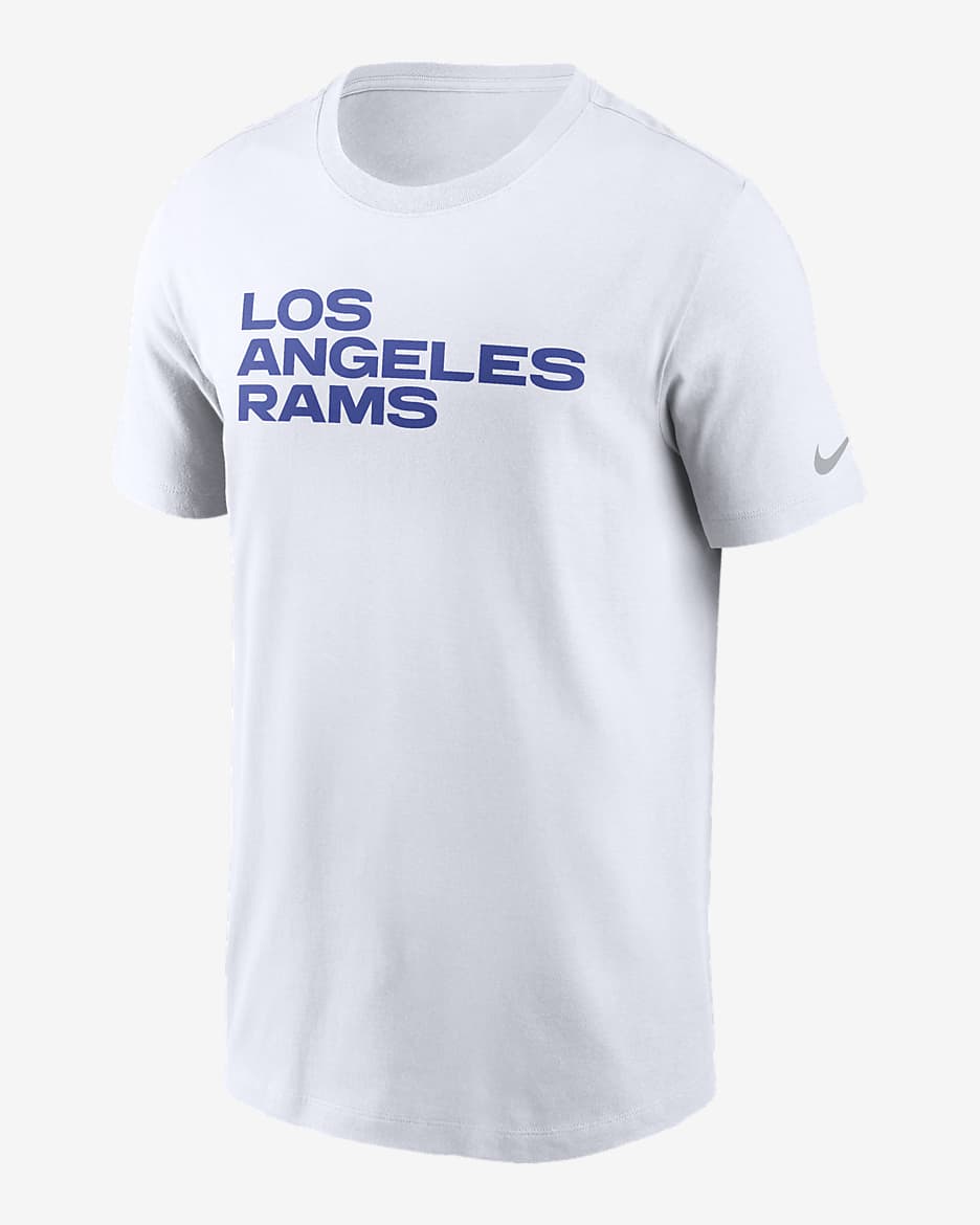 Men s Nike White Los Angeles Rams Primetime Wordmark Essential T Shirt Size Small